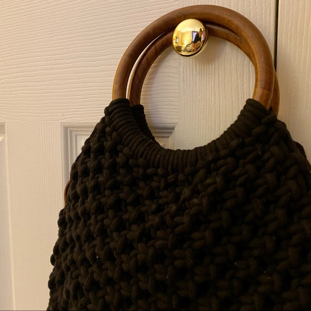 Sigrid Olsen Black Crochet Handbag